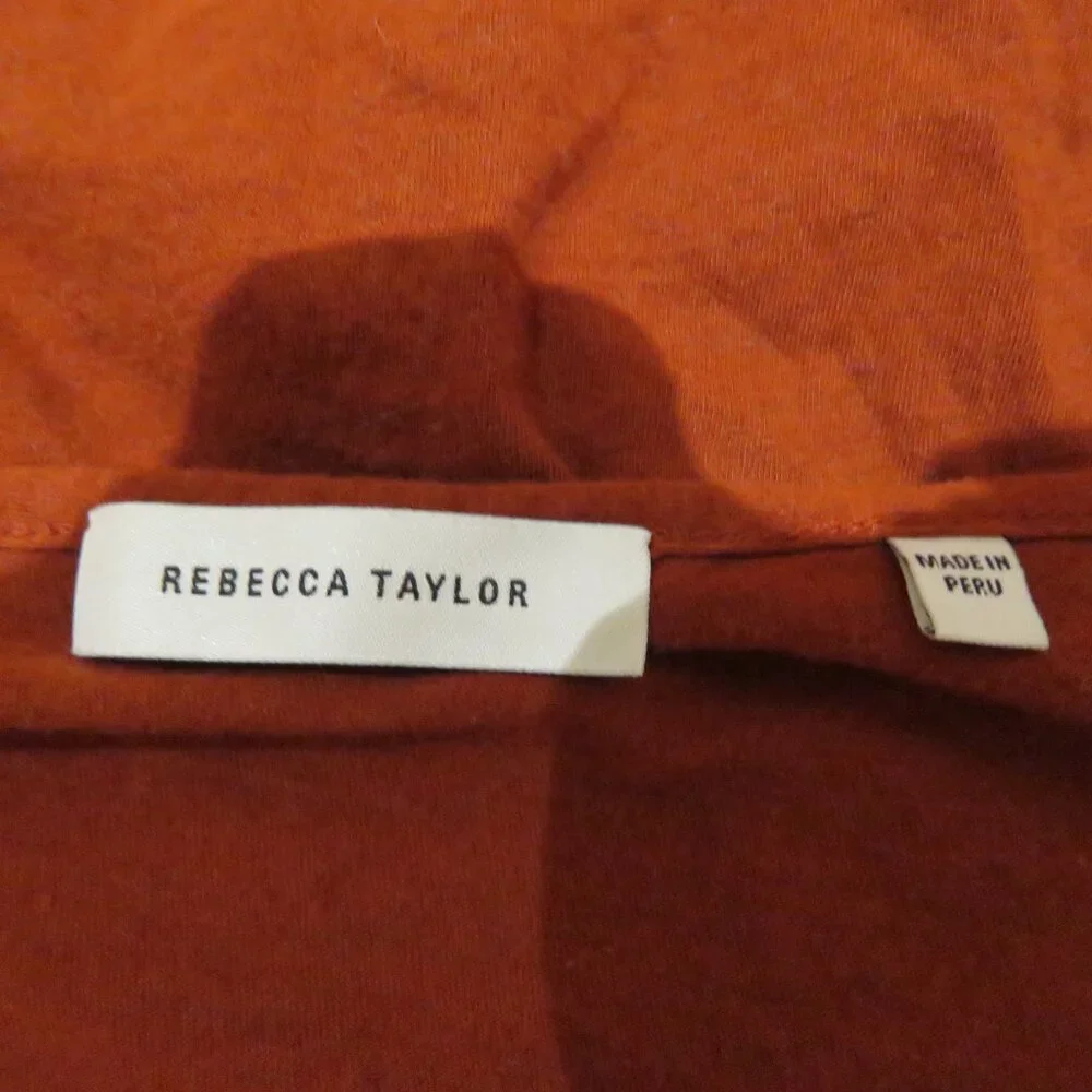 REBECCA TAYLOR Slim Wrap Blouse in Cayenne Fall Minimalist Office Cotton Alpaca - Picture 12 of 13